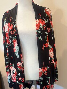 Silky Kimono for everyday wear - Floral print - Size L